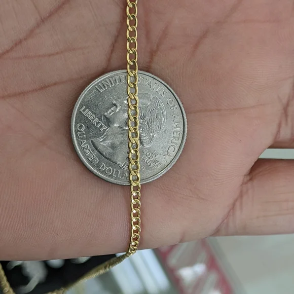 10kt Real Gold Cuban Curb Style Chain 2.3 mm 22 Inches
